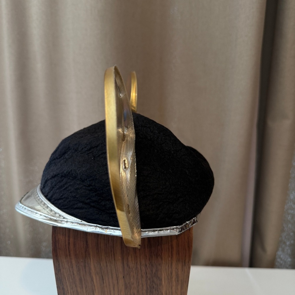 Disneyland 25th Anniversary Disney Mouse Ear Cap Black Gold Silver Metallic - Picture 4 of 6